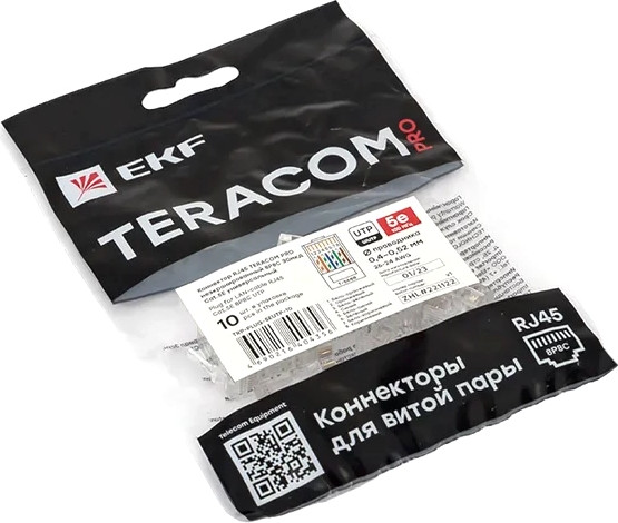 Коннектор EKF RJ-45 Teracom Pro / TRP-PLUG-5EUTP-10 - фото