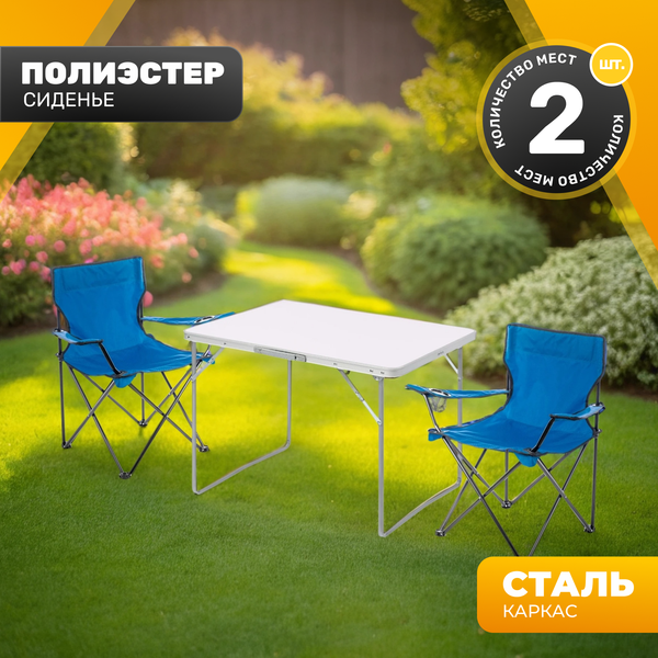 Комплект складной мебели Sundays ZC-CT004/ZC-CC005 (синий) - фото