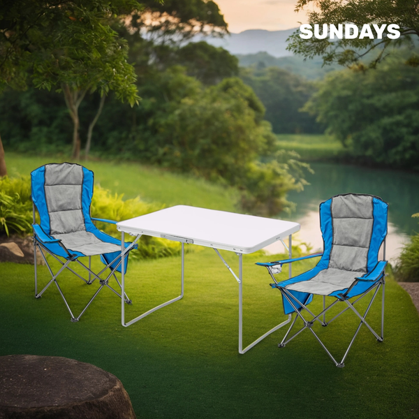 Комплект складной мебели Sundays ZC-CT004/ZC-CC008 (синий/серый)