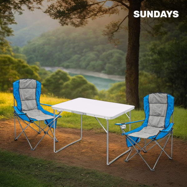 Комплект складной мебели Sundays ZC-CT004/ZC-CC008 (синий/серый)