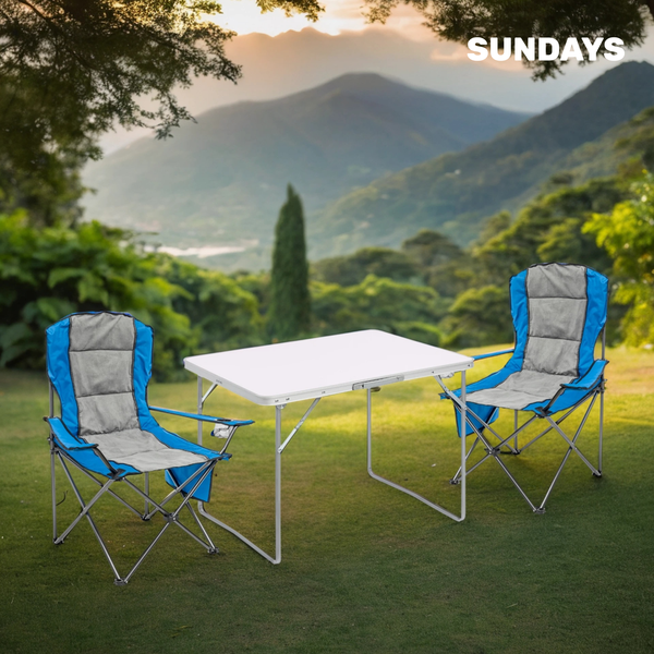 Комплект складной мебели Sundays ZC-CT004/ZC-CC008 (синий/серый)