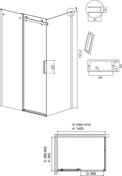 Душевой уголок Grossman Classic 140x90x195 / 120.K33.04.1490.21.00