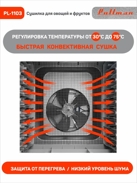 Сушилка для овощей и фруктов Pullman PL-1103