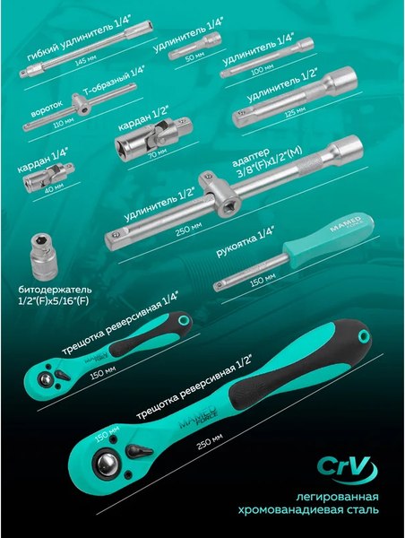 Универсальный набор инструментов MAMEDFORCE MF-4821-5