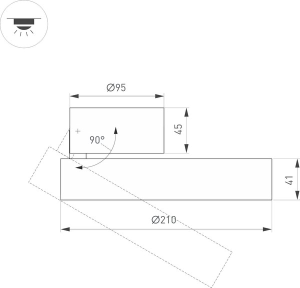 Спот Arlight SP-RONDO-FLAP-R210-20W Day4000 BK 110deg / 026453