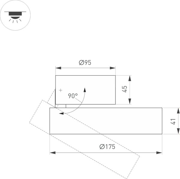 Спот Arlight SP-RONDO-FLAP-R175-16W Warm3000 BK 110deg / 028164