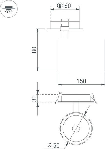Спот Arlight LGD-LUMOS-R55-16W Day4000 BK 25deg 230V / 034483