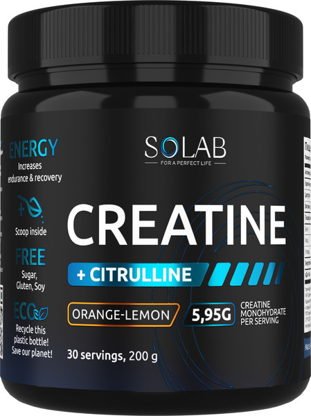 Комплексные аминокислоты SOLAB Креатин с L-цитруллином - фото