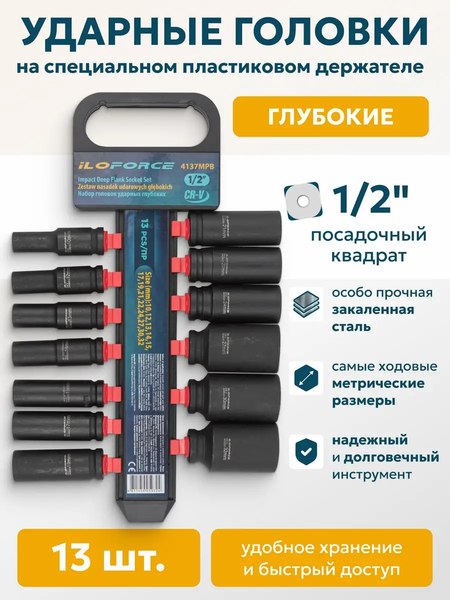 Набор головок слесарных ILOforce IF-4137MPB