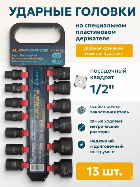 Набор головок слесарных ILOforce IF-4139MPB