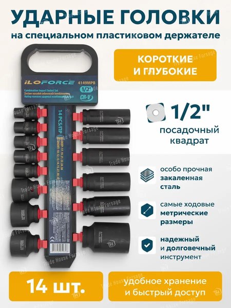 Набор головок слесарных ILOforce IF-4149MPB