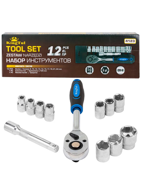 Набор головок слесарных KingTul KT-4123