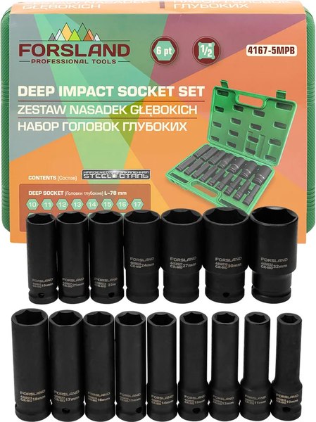 Набор головок слесарных Forsland 4167-5MPB - фото