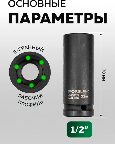 Набор головок слесарных Forsland 4167-5MPB