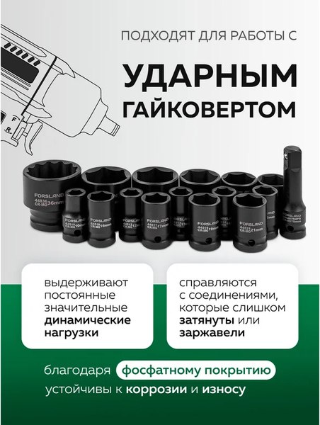 Набор головок слесарных Forsland 4177-5MPB