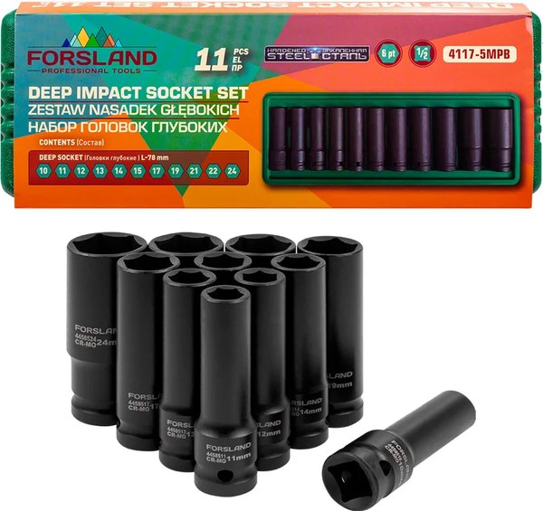 Набор головок слесарных Forsland 4117-5MPB - фото