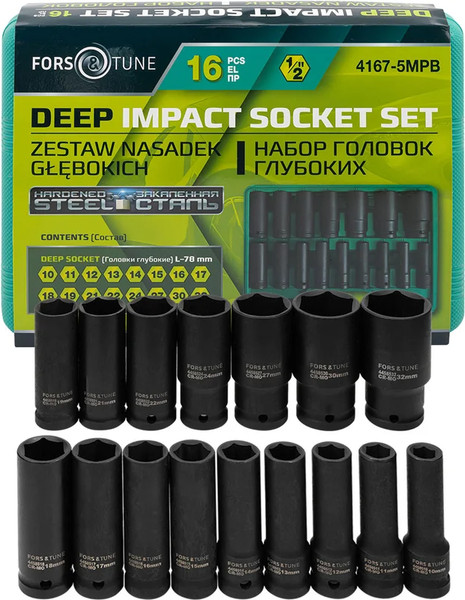 Набор головок слесарных FORSandTUNE 4167-5MPB - фото