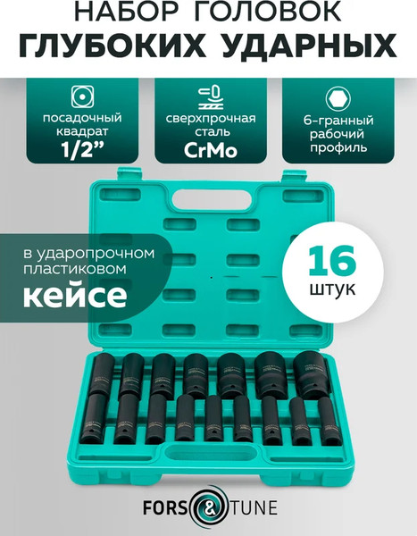 Набор головок слесарных FORSandTUNE 4167-5MPB
