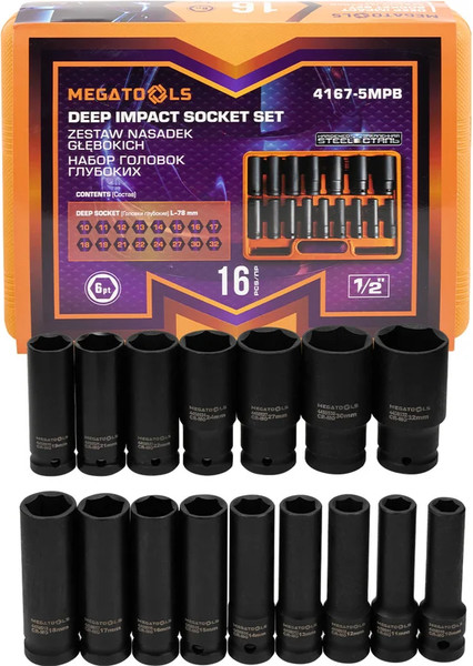 Набор головок слесарных Megatools MT-4167-5MPB - фото