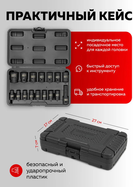 Набор головок слесарных Everforce EF-4179-5MPB