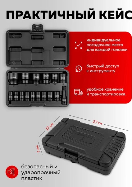 Набор головок слесарных Everforce EF-4177-5MPB