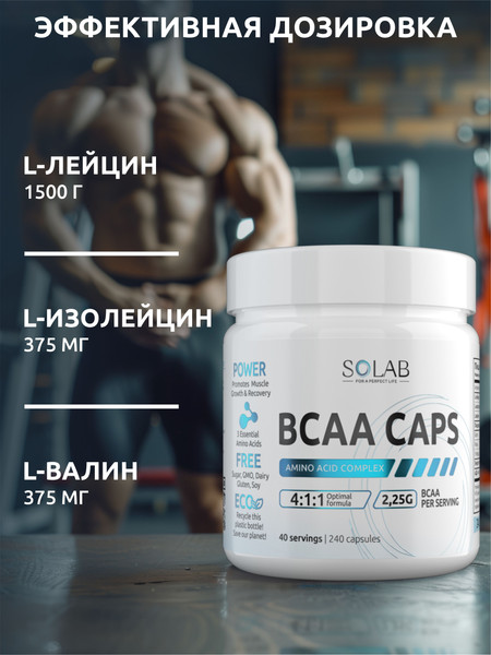 Аминокислоты BCAA SOLAB 4:1:1