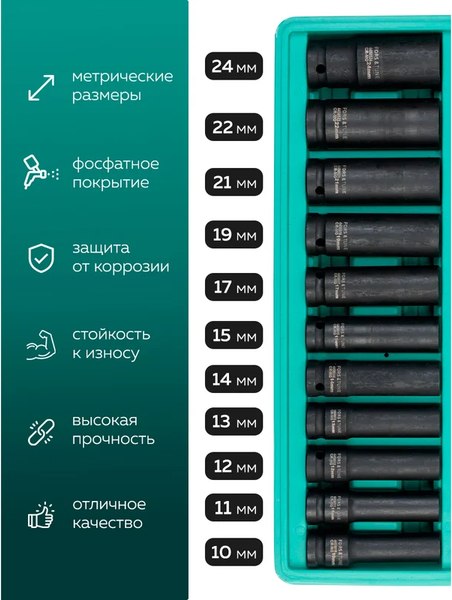 Набор головок слесарных FORSandTUNE 4117-5MPB