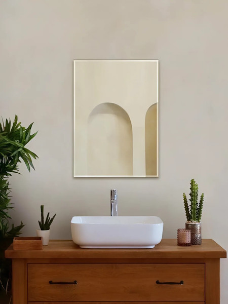 Зеркало Дабл-Ю Без полки 50x70 фацет 2 варианта навеса / ZRK50X70F - фото