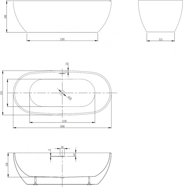 Ванна акриловая Abber AB9263-1.8