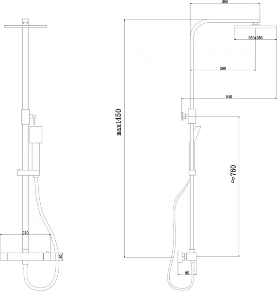 Душевая система со смесителем Abber Daheim AF8260GL