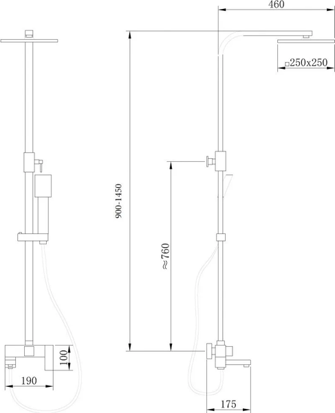 Душевая система со смесителем Abber Daheim AF8216BL