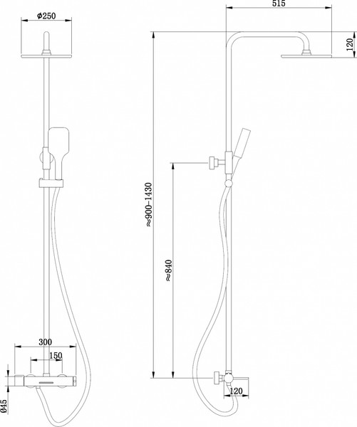 Душевая система со смесителем Abber Emotion AF8816L