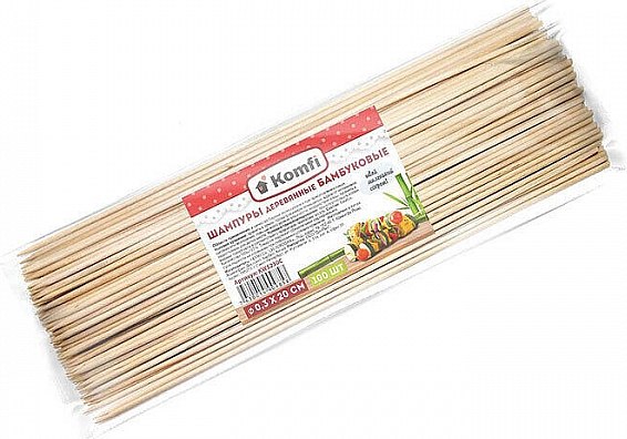 Набор одноразовых шпажек Komfi Бамбуковые KWS220C - фото