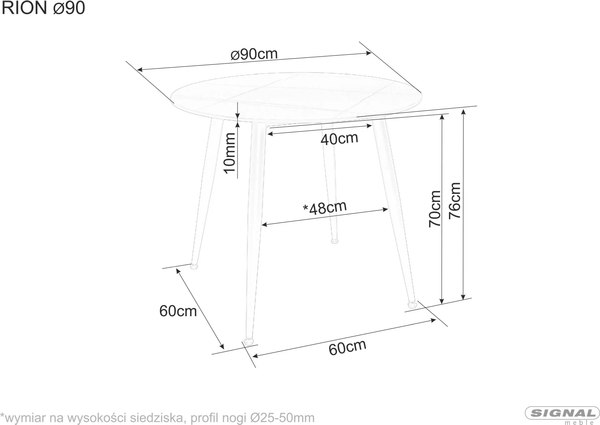 Обеденный стол Signal Rion 90