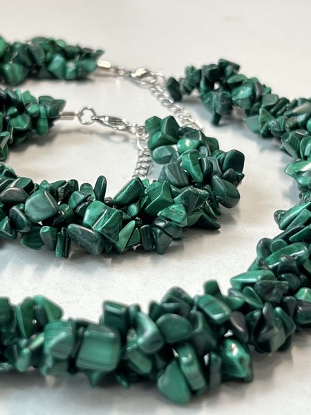 Комплект бижутерии Wolves Малахит 1376