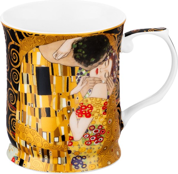 Кружка Elan Gallery New Bone China Поцелуй на черном / 420728 - фото