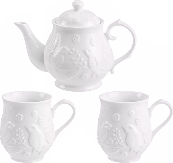 Чайный набор Elan Gallery Птички на ветке / 540201+3 - фото