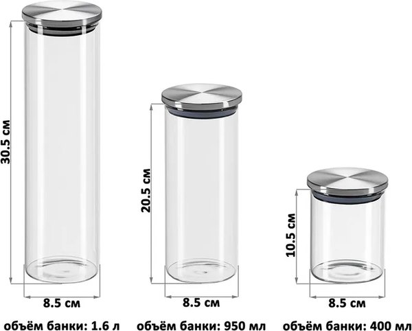 Набор емкостей для хранения Elan Gallery 960185