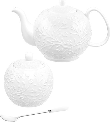 Чайный набор Elan Gallery Веточки-цветочки / 630062+2  - фото