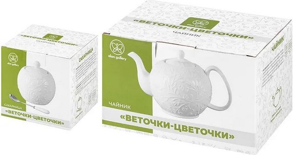 Чайный набор Elan Gallery Веточки-цветочки / 630062+2 