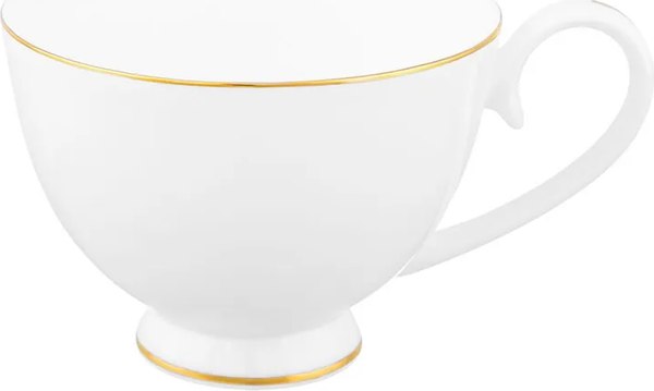 Чашка с блюдцем Elan Gallery Белая с золотом / 420743