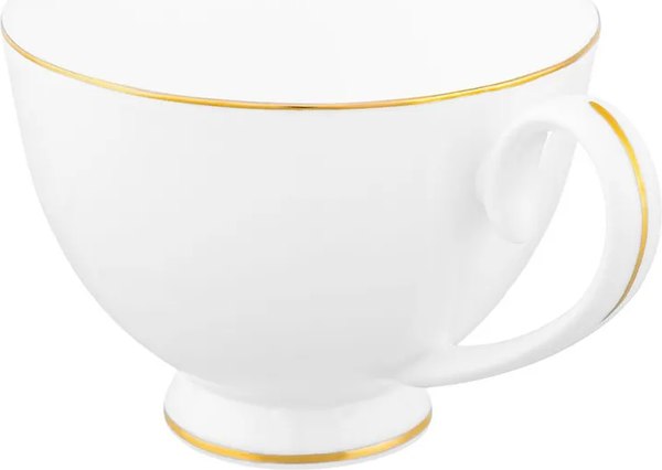 Чашка с блюдцем Elan Gallery Белая с золотом / 420743