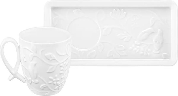 Кружка с блюдцем Elan Gallery Птички на ветке / 540936