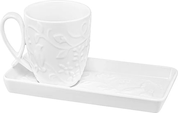 Кружка с блюдцем Elan Gallery Птички на ветке / 540936