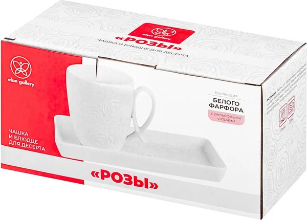 Кружка с блюдцем Elan Gallery Розы / 540937