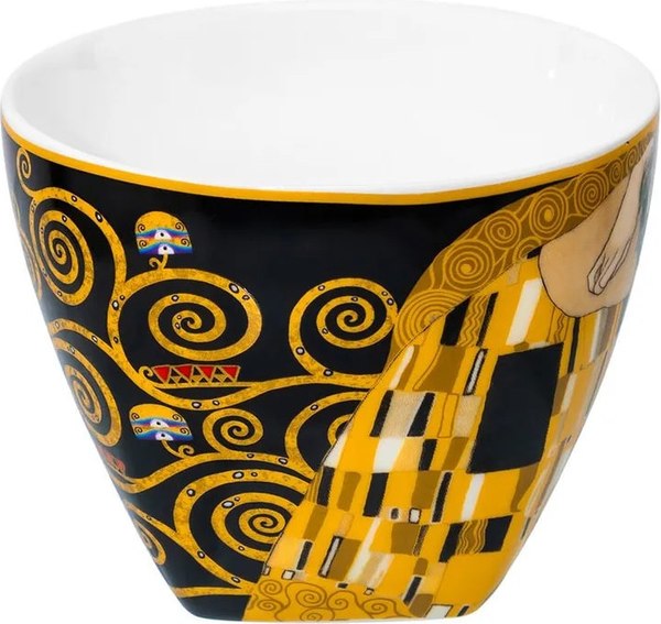 Чашка с блюдцем Elan Gallery Поцелуй на черном / 420729