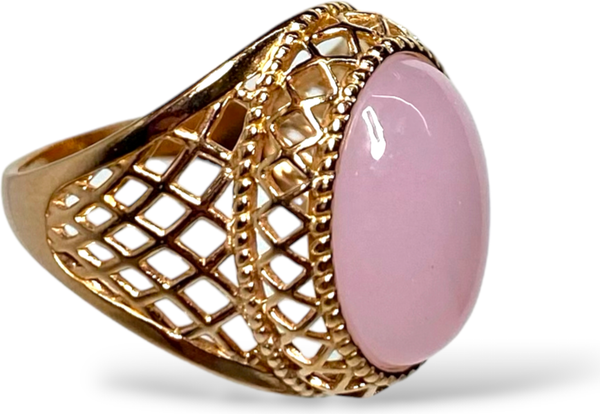 Кольцо Wolves Розовый кварц 1443