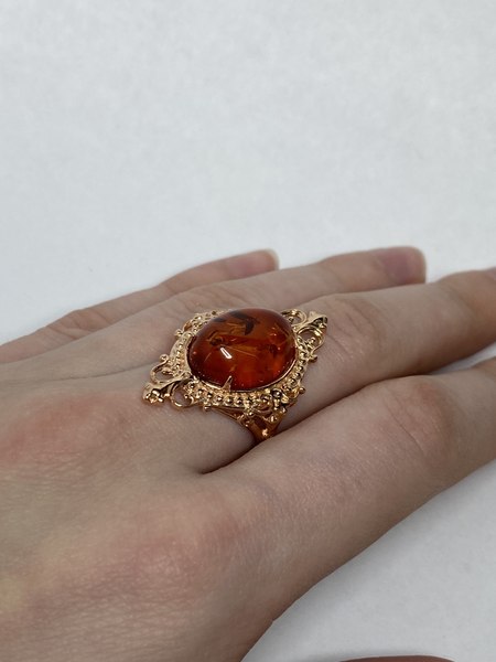 Кольцо Wolves Царский подарок Янтарь 1475