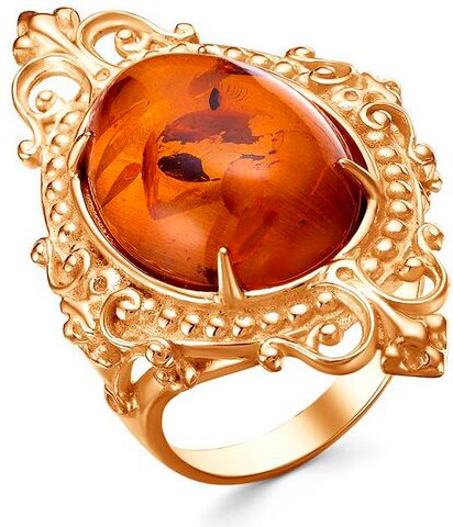 Кольцо Wolves Царский подарок Янтарь 1476 - фото