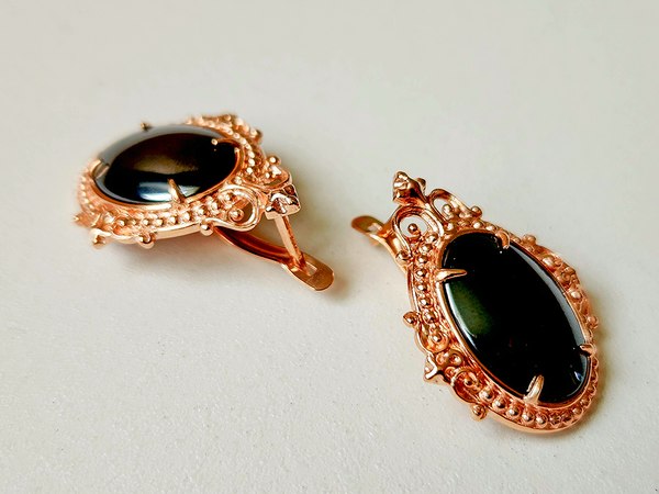 Серьги Wolves Царский подарок Гематит 1480